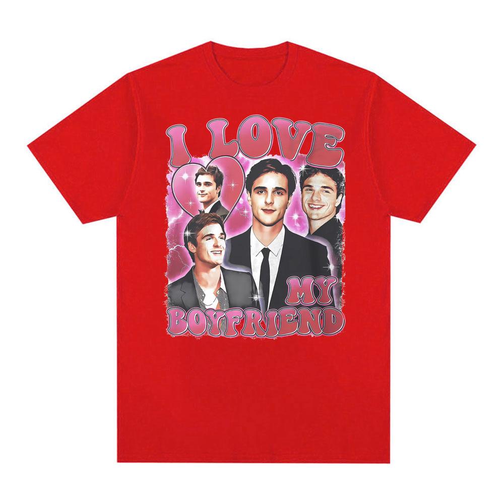 I Love My Boyfriend Jacob Elordi Celebrity Fan Tshirts Unisex Women Summer Vintage Tshirt Comfort Casual Short Sleeve T Shirt Tops