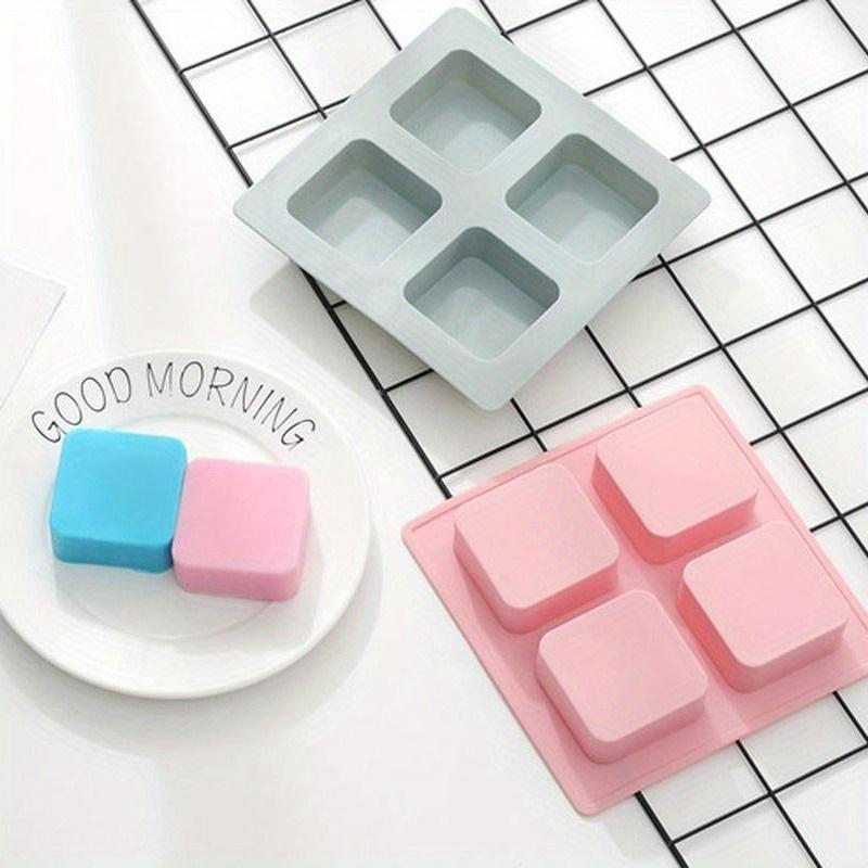 4 Grid Soap Mold DIY Handmade Soap Mold Silicone Bakeware Cake Baking Aromatherapy Rice Cake Mold Tool