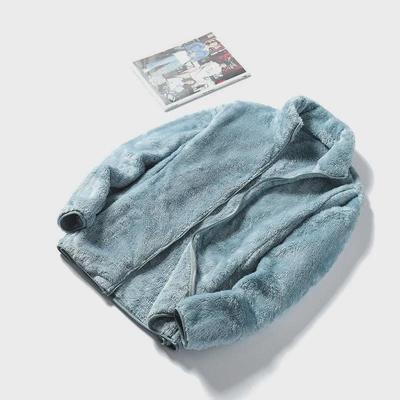 Giacca in pile corallo bifacciale: Cardigan in pile polare da uomo e da donna per la primavera, l'autunno e l'inverno.