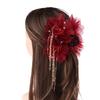 Trendige Süße Netzblumen Quaste Haarklammer Elegant Temperament Große Hai-Haarspange Damen Kopfschmuck Haaraccessoires