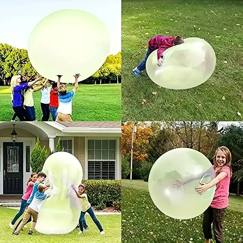1Pc Durable Rubber Transparent Bubble Ball for Youngsters - Large Inflatable Play Ball for Outdoor Fun Packaging Inflatable Toys