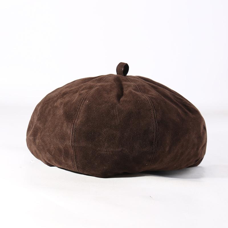 Korean Beret Female Octagonal Painter's Hat Retro Large Head Circumference Showing Face Small Japanese Style Pumpkin Hat Trendy