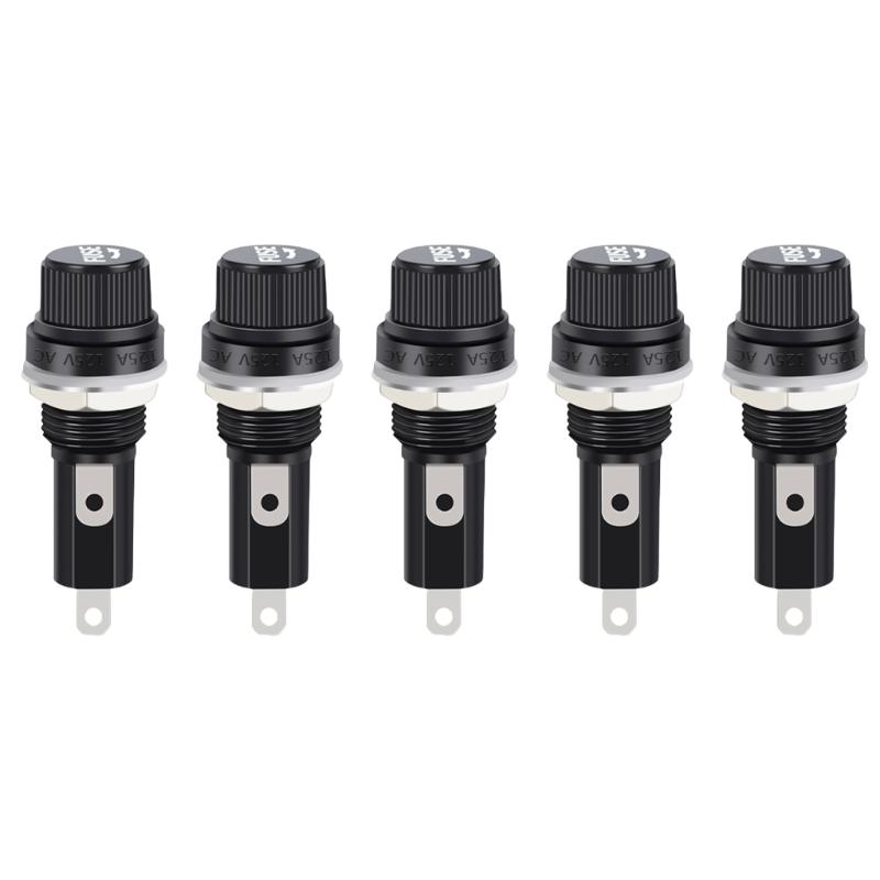 5Pieces Glass Tube Fuses Holders With Premium Coppers Components Suitable For DIY Enthusiasts And Electronic Engineers