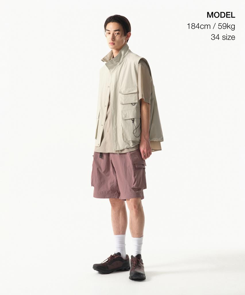 Musinsa Standard [City Leisure] Wide Belted Detachable Cargo Pants [Smoke Pink]
