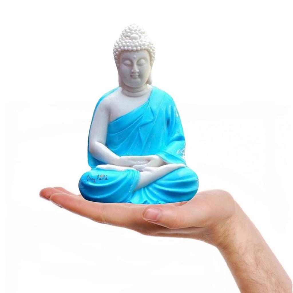 Polymarble Statue Lord Figurine/Idol (Blue Earthenware Dhyan Buddha)