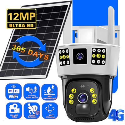 LS VISION 4G SIM-Karte WLAN 12MP 6K Solarkamera Außen IP Drahtlos Heimüberwachung CCTV Überwachung PTZ Nachtsicht PIR Personenerkennung