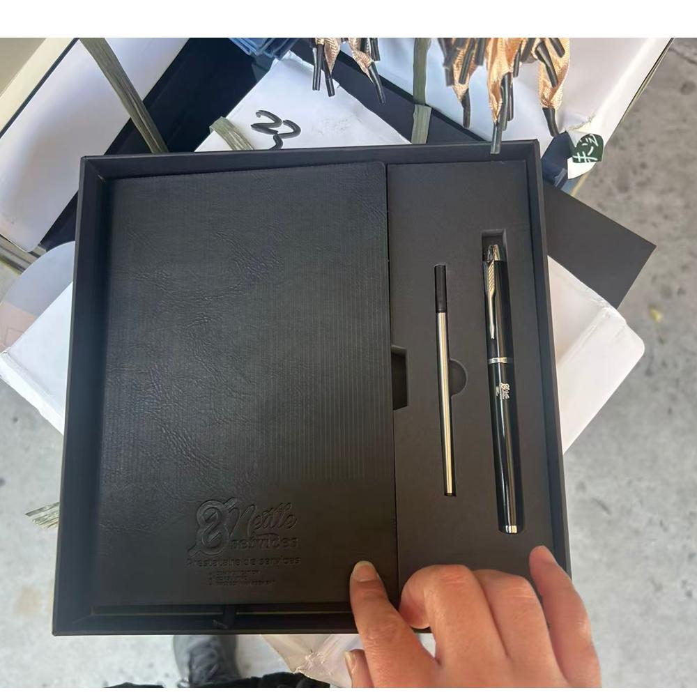 Official A5 Business Meeting Notebook and Executive Pen Set with Double Ribbon Marker 100gsm Paper Office A5 Notebook Gift Set A5