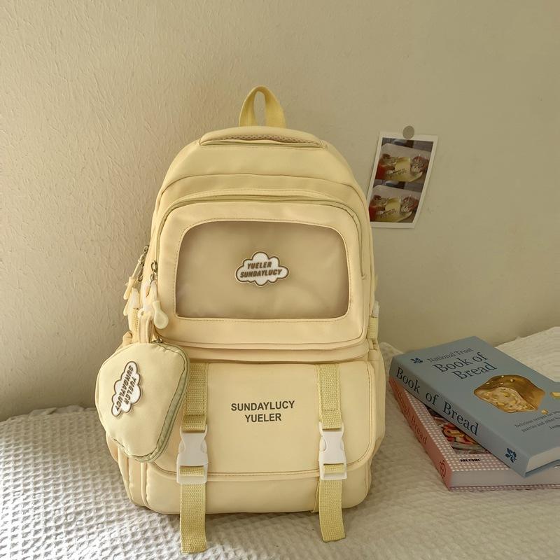 A Cute School style Backpack for Young Girls with A Large Capacity  A Casual Computer Backpack for Middle School Students' Travel