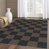 Tappeto a Scacchi Americano Tappeto Geometrico con Stampa Retro Arredo Moderno per la Casa Tappetino Antiscivolo per Camera da Letto Soggiorno Terrazza