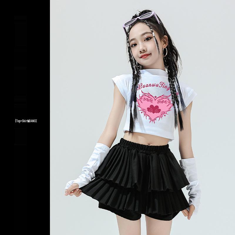 Girls' Jazz Hip Hop Dance Costume Set - Trendy Cheerleading Performance Outfit