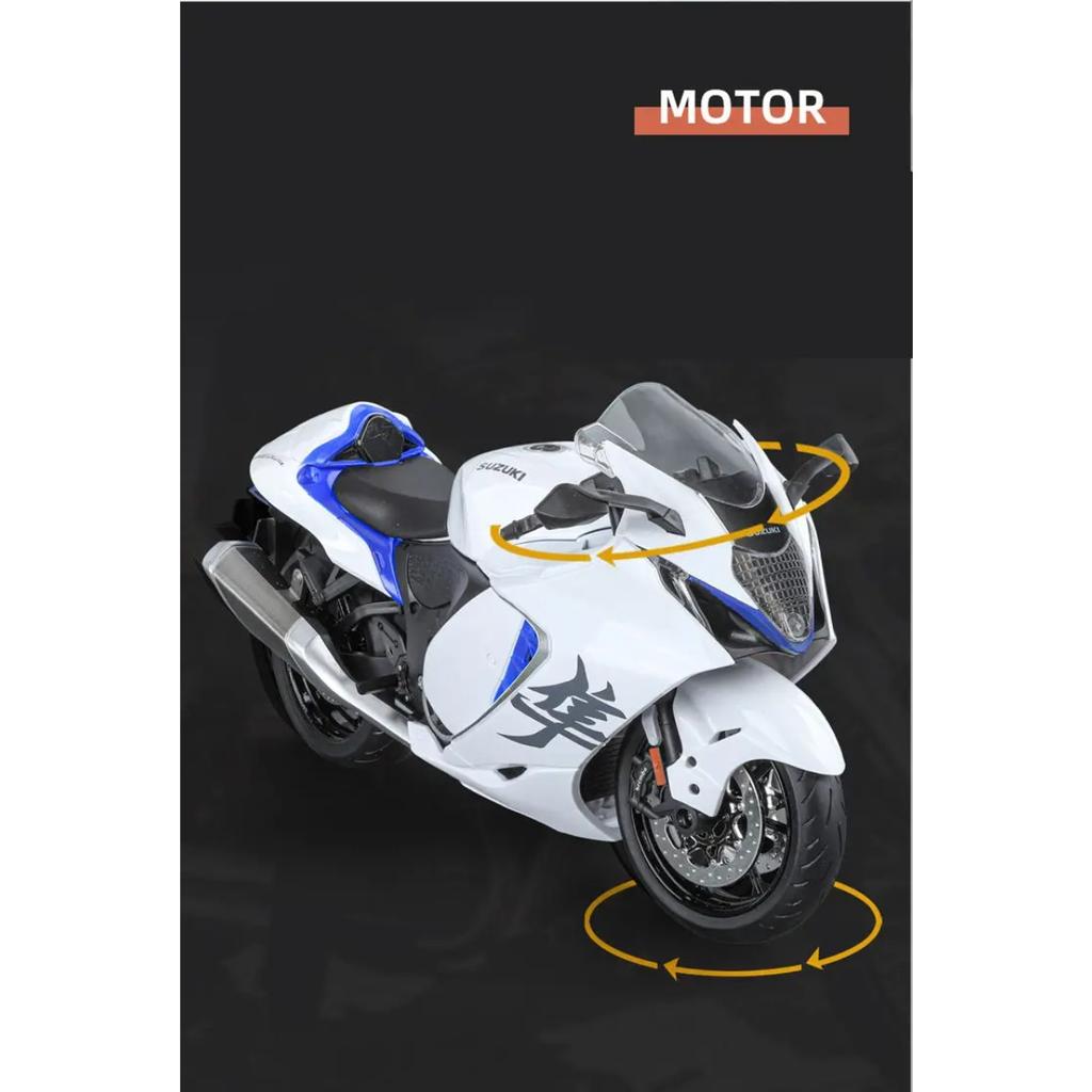1/9 Suzuki Hayabusa GSX-1300R Alloy Motorcycle Model Toy Vehicle Collection Carrying Lighting Off Road Autocycle Toy Car