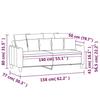 Vidaxl Sofa 2-Osobowa, Jasnoszara, 140 Cm, Tapicerowana Aksamitem