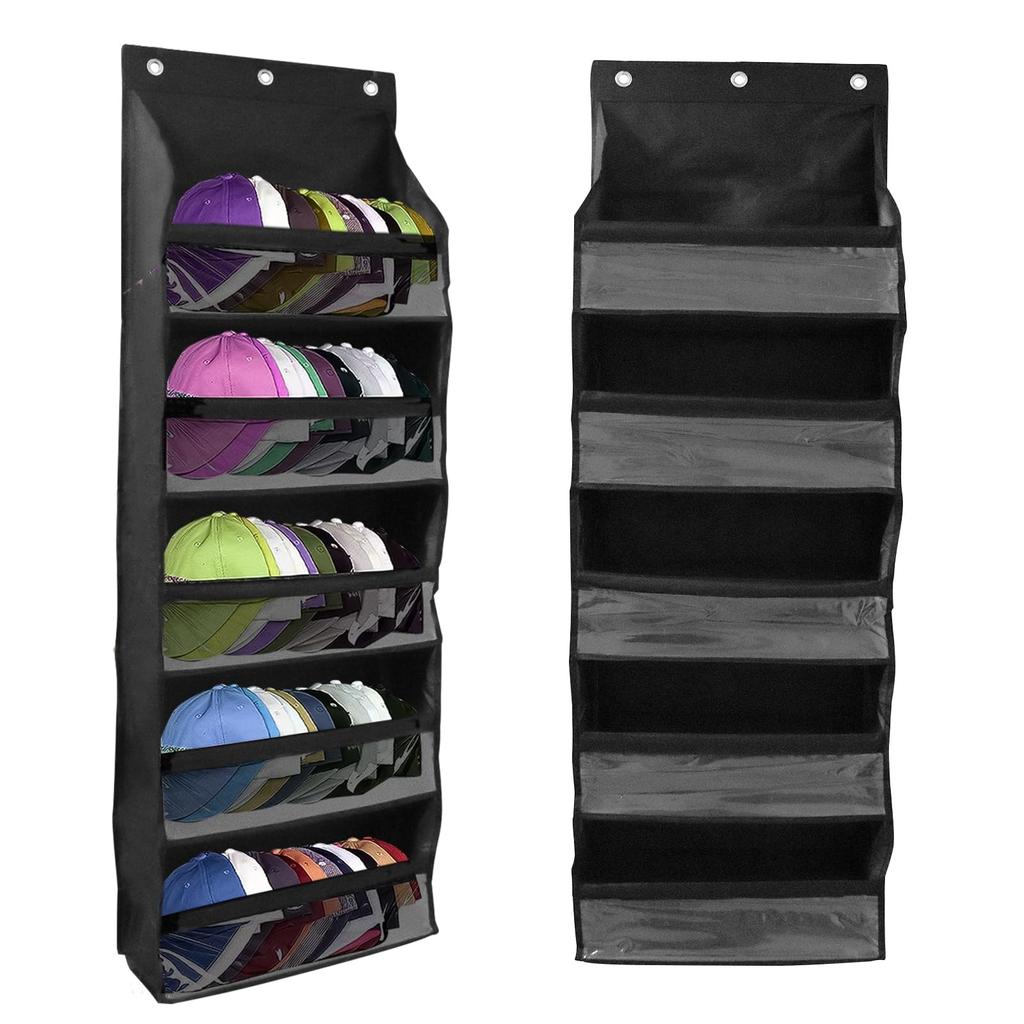 TeJoyce Hat Baseball Cap Rack with Wall 5 Large Closet Hanging Cap Storage for Plush and Shoes Rack, Pocket, Wall-Mounted Storage, Tiers, Capacity,