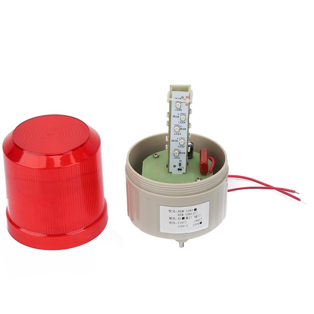 Buy 220VAC Rotating Flashing Signal Light Red LED Warning Light 75mm