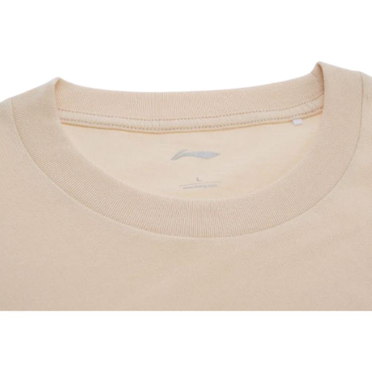 Li Ning Sports Trend Series Sweeping All Troops Short Sleeve T-Shirt Men Tops Cassava-Apricot AHSRC03-3