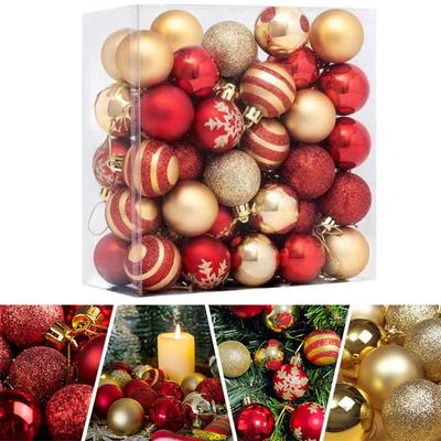 50Pcs/set 4cm Christmas Ball Set Xmas Baubles Gift Ball Xmas Tree Hanging Pendant Plastic Christmas Decorations