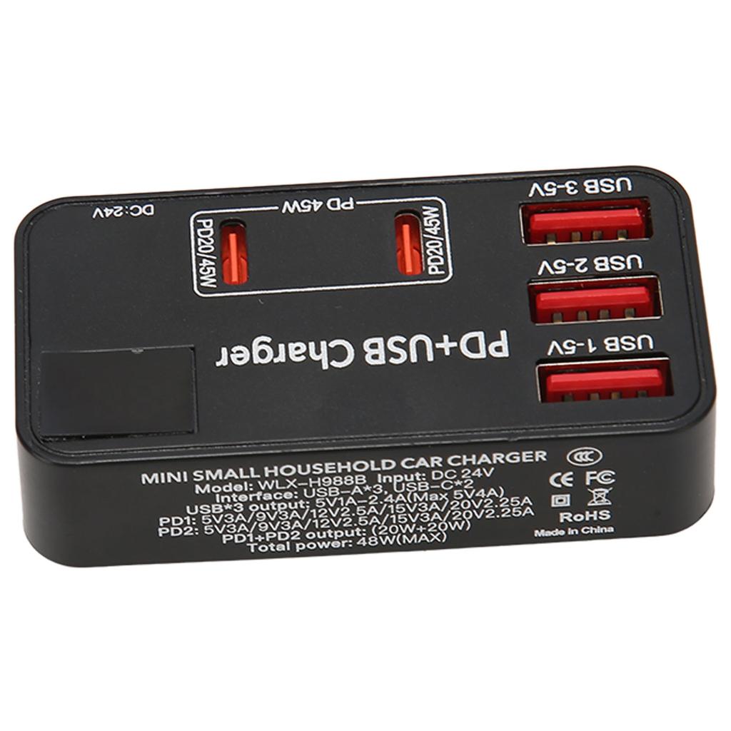 5 Ports USB Ladehub Schnellladung Mini PD Multiport Power Stock Ladestation für Notebook