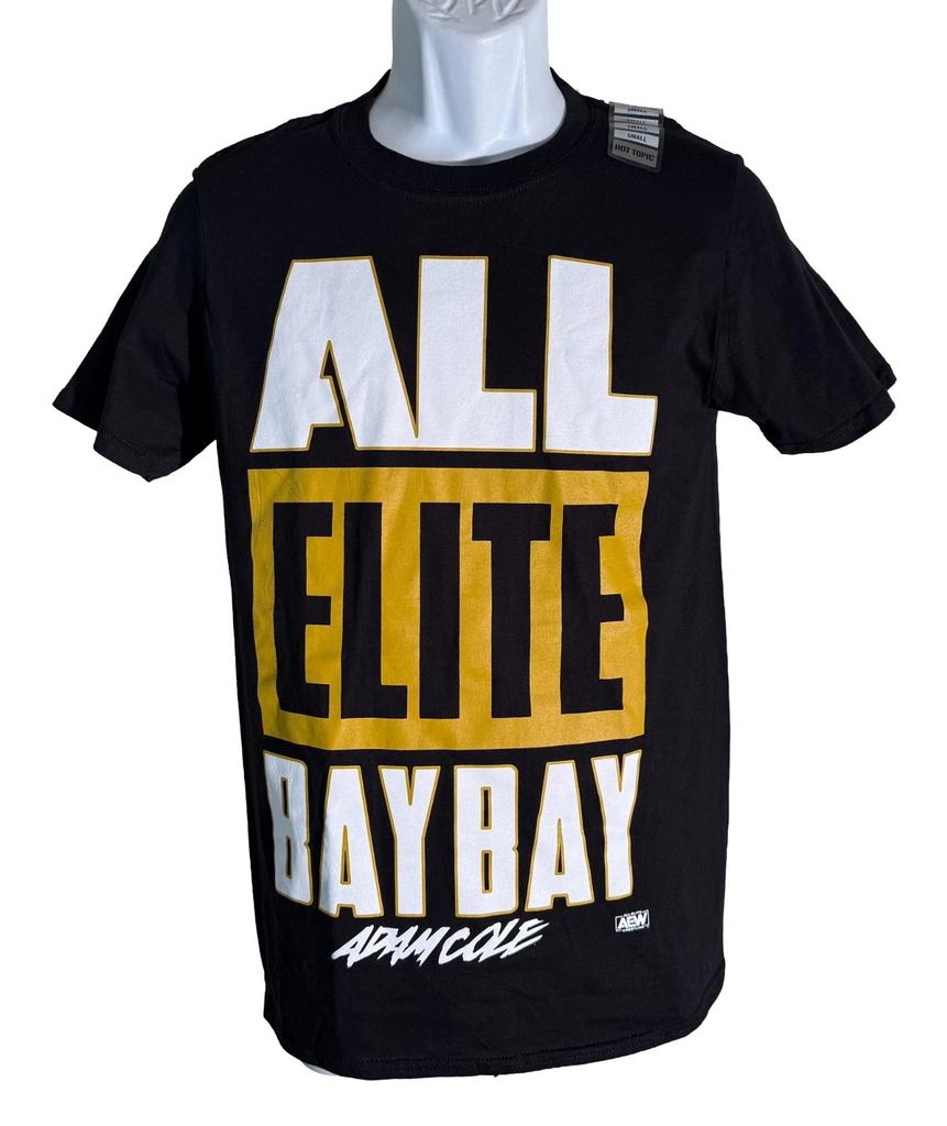 Hot Topic All Elite Wrestling Maglietta a Maniche Corte 100% Cotone Uomo Top Nero Taglia Piccola Nuova con Etichette