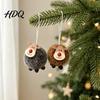 Christmas Gift Accessories 4Pcs Elk Hanging Ornaments with Wooden Faces Reindeer Pendants Rustic Holiday Decor for Xmas Tree Home And Party
