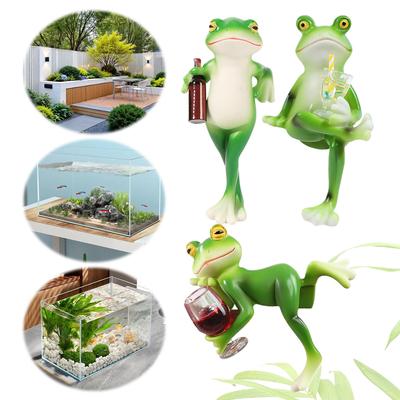 Resin Hanging Frog Figurine Flower Pot Hugger Small Frog Figurine Miniature Frog Figurine Plant Decorations for Pots