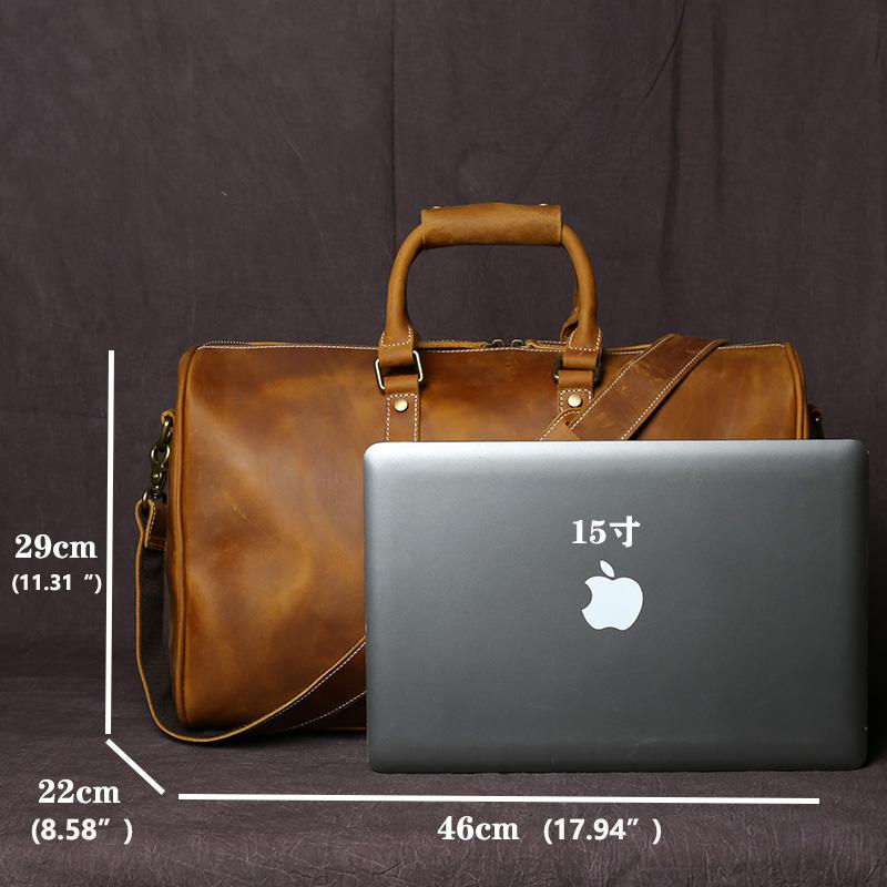 Retro Leather Men's Travel Bag Crazy-horse Leather Large-capacity Luggage Bag Top Layer Cowhide Men Portable Diagonal Bag NZPJ