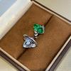 New Vintage 100% Pure 925 Sterling Silver Earrings Pave Aaa Zircon Emerald Zebra Line Ear Stud For Women Luxury Fine Jewelry