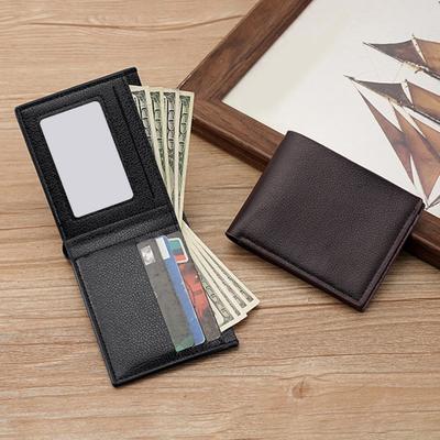 Herren-Geldbörse aus Kunstleder, einfarbig, Kreditkartenetui mit mehreren Taschen, faltbare Tasche, Geldbörse für Geschäftsreisen, den täglichen Gebrauch