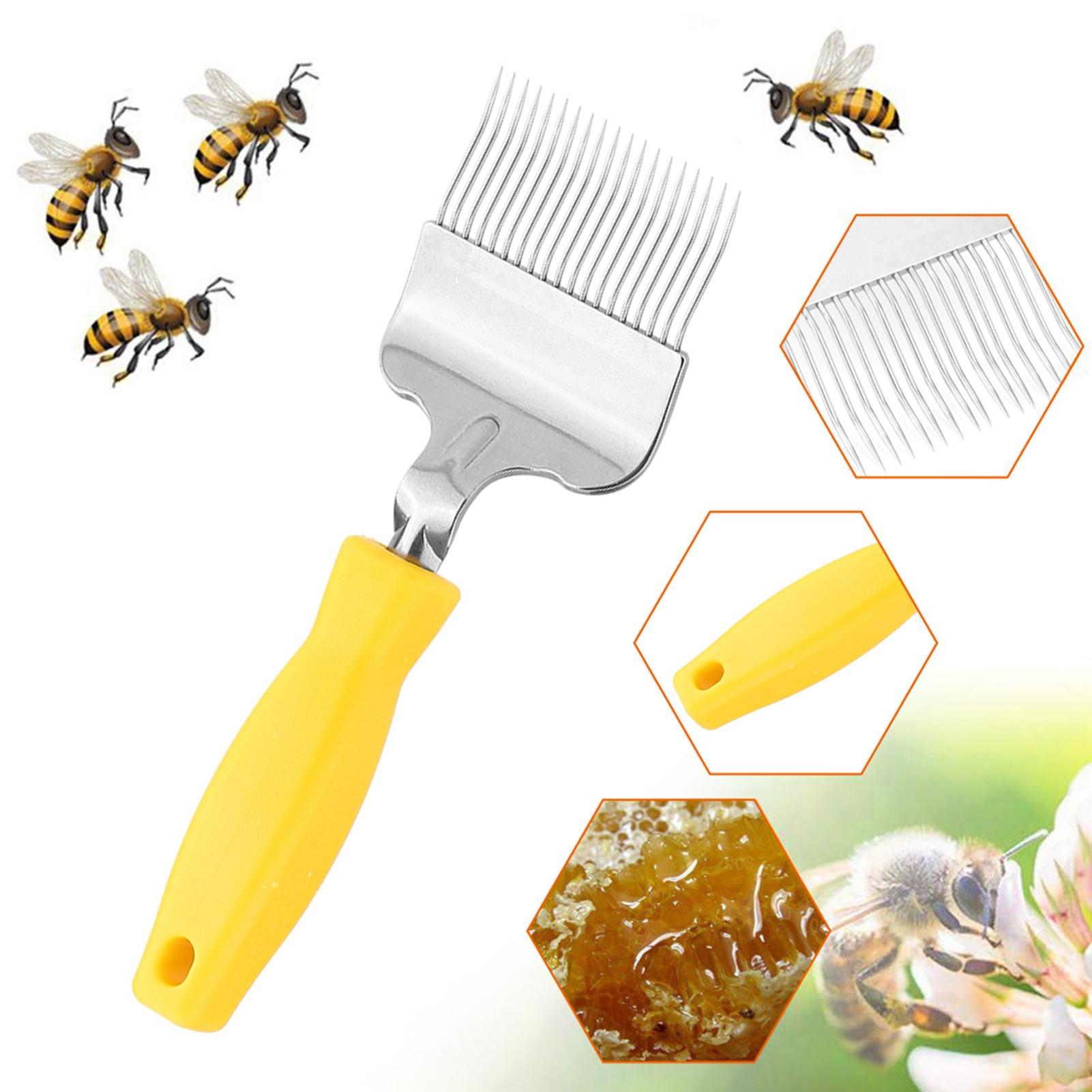 Stainless Steel Beekeeping Uncapping Fork Honey Bee Keeping Tine Extractor Tool жёлтый
