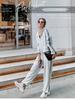 Hoodie and Tracksuit Sweatshirt with Sports Casual Loose Korean Plus NTZ05 D.IIZOO Women's Spring/Autumn 2-Piece Set, Zip-Up Pants, Loungewear, Fit,
