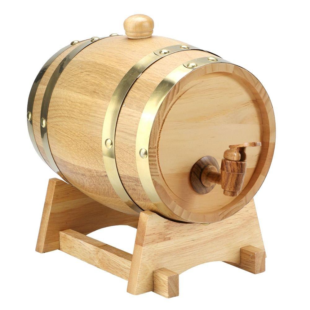 6 Piece 1.5L Whiskey Barrel Vintage Wood Wood Wine Bucket Vintage Wine Keg  Home Wine Storage