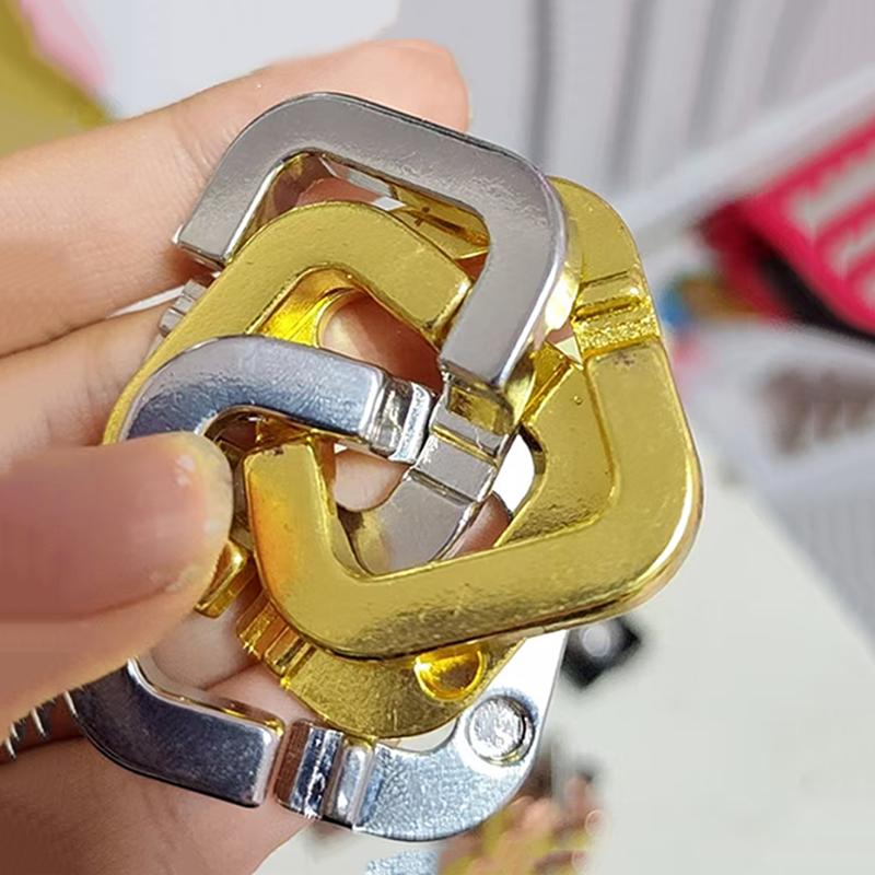 Difficult Magic IQ Brain Teaser Metal Puzzles 3PCS Unlock Interlocking Knot Disentanglement Educational Toys for Kids Adults