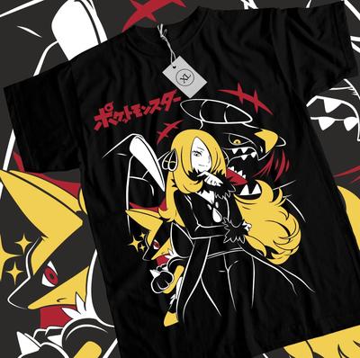 Unisex T-shirt Otaku Kawaii Waifu Girl Anime Czarna Koszulka T-shirt Wszystkie Rozmiary