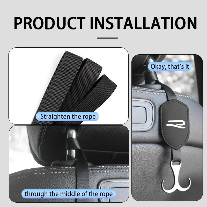 Leather Multifunction Car Seat Headrest Hook Logo Hanger Hook For Volkswagen VW GTI Tiguan Passat B5 B6 B7 CC Jetta MK5 MK6 Polo Zo7