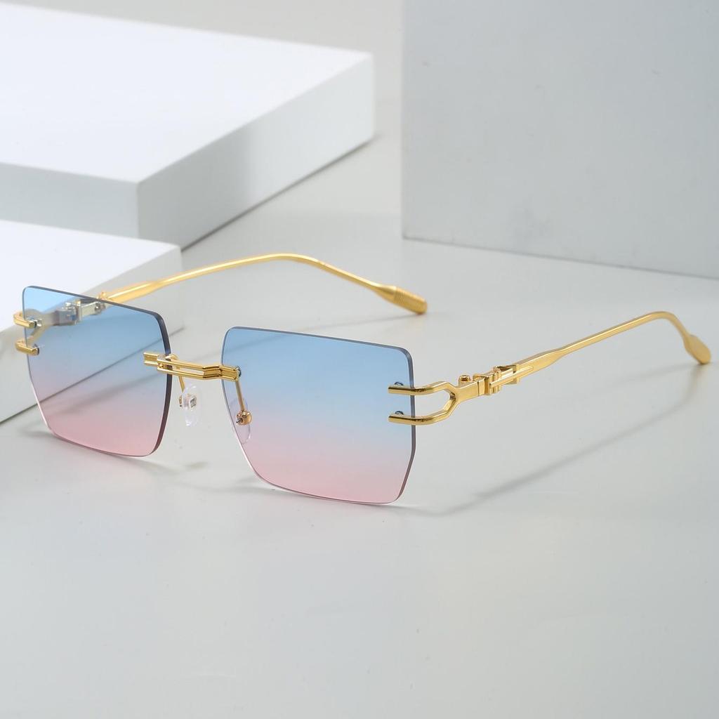 Chic Frameless Square Sunglasses: Stylish, Edgy Fashion for Street Style