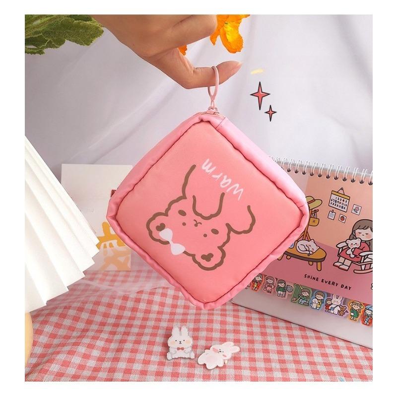 Sanitary Cotton Bag, Menstrual Pad Storage Bag, Korean Version, Instagram Style, Cute, Cartoon, Girl, Large Capacity, Caring Storage Bag