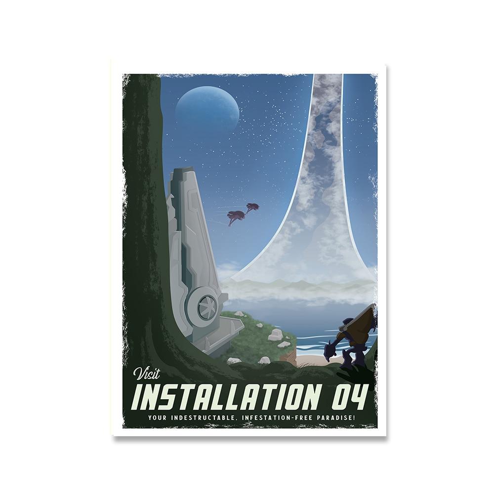 Rapture Bioshock Kingdom Hearts ceļojumu plakāti Retro vintage kanvas glezna izdrukā attēlus uz sienas dekorēšana mājas dekors bez rāmja