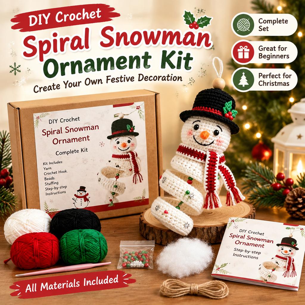 Christmas Snowman Crochet DIY Kit