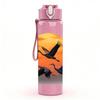 1PC Sunset Flying Eagle Pattern 750ml Color Plastic Sports Water Bottle Leakproof Flip Straw Lid Suitable for Sports Office Home Use