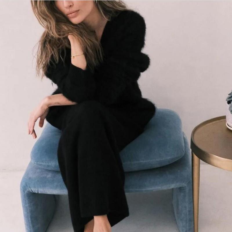 Womens Oversized Knit Cardigan Soft Acrylic Sweater V-Neck Long Sleeve Casual Outerwear Fall 2026