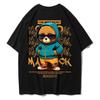 Cotton Fashion Bear Pattern Printed Men's T Shirt Round Neck Loose Tops Breathable Comfortable Casual Oversized   Redtube
