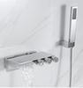 Tuqiu Set Doccia Vasca da Bagno Grigio Montaggio a Parete Rubinetto per Vasca da Bagno Oro Spazzolato Miscelatore per Vasca e Doccia a Cascata per Bagno Ottone Nuovo