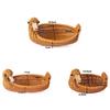 Retro Woven Animal Style Storage Rattan Woven Tea Tray  Restaurant Serving Tabletop Display