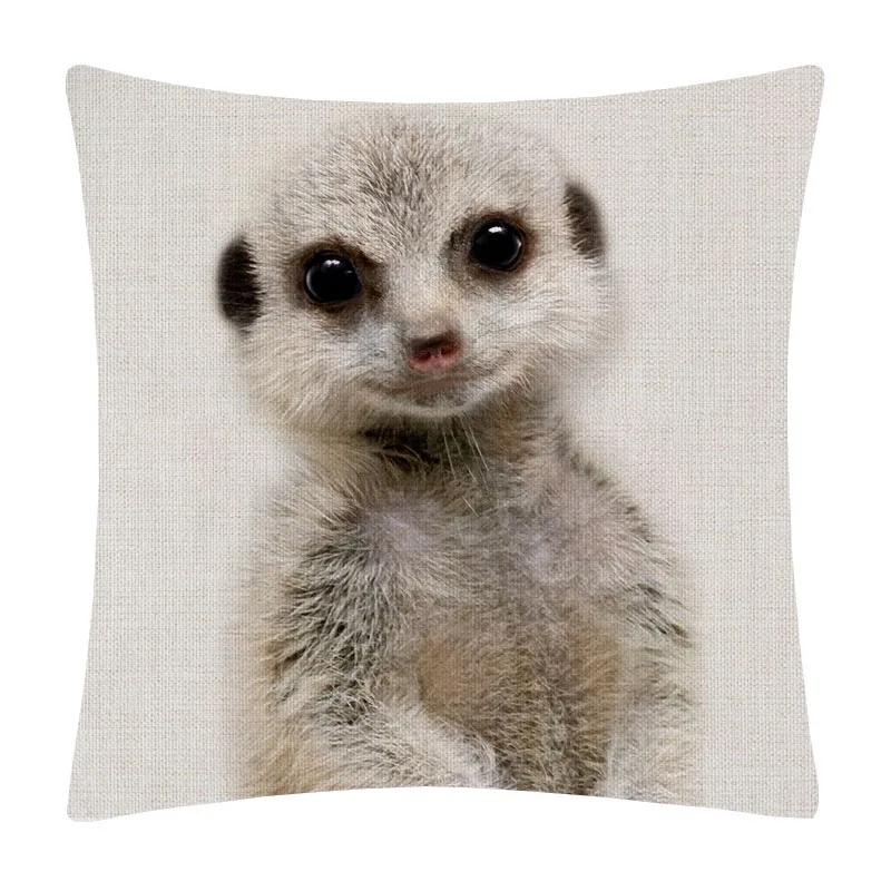 

Кролик Ослик Лиса Олень Ежик Медведь Петух Утка Бегемот Животные Плакаты Чехол для подушки Декоративные подушки для дивана Домашний декор 30x30cm12x12Inch