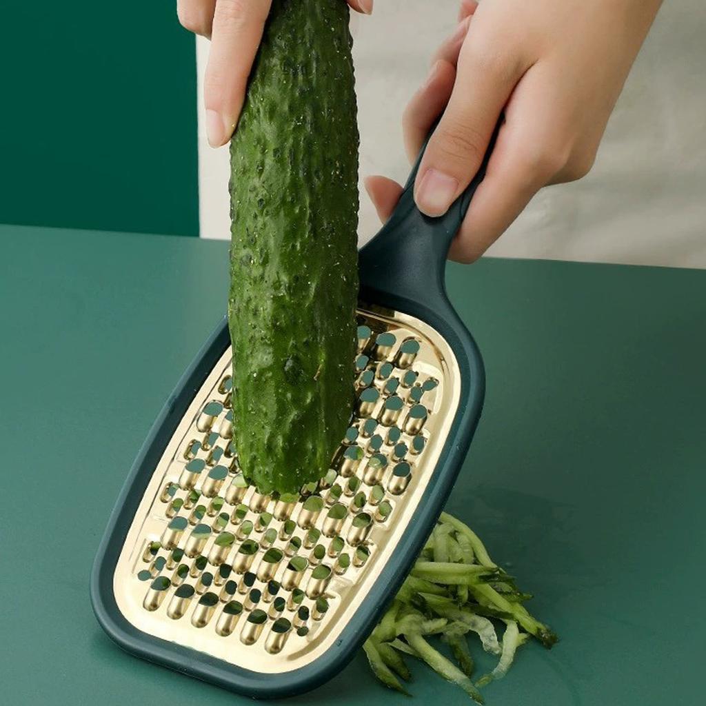 Ralador de Alimentos Multiuso de Aço Inoxidável para Batata Cenoura Cozinha Doméstica Verde