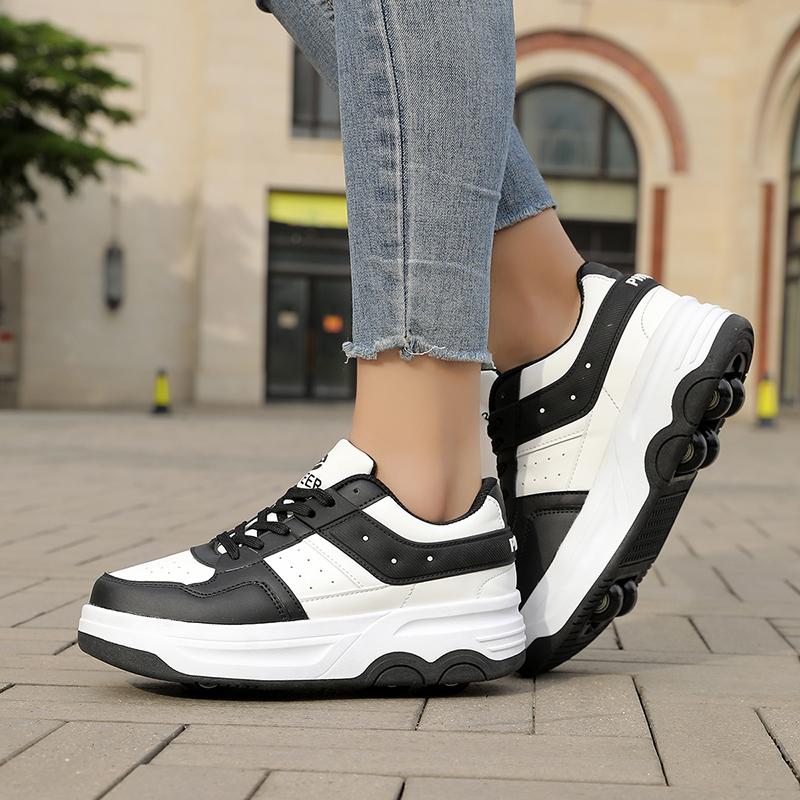 Student Roller Skates for Kids, 6-Wheeled Unisex Skates with Removable Wheels and Straps