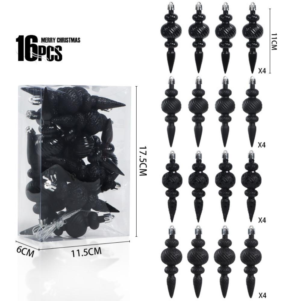 

A Set Shiny Finish Christmas Ball Ornament Glitter Effect Sequined Design Christmas Tree Pendant Xmas Tree Decor Party Supplies чорний