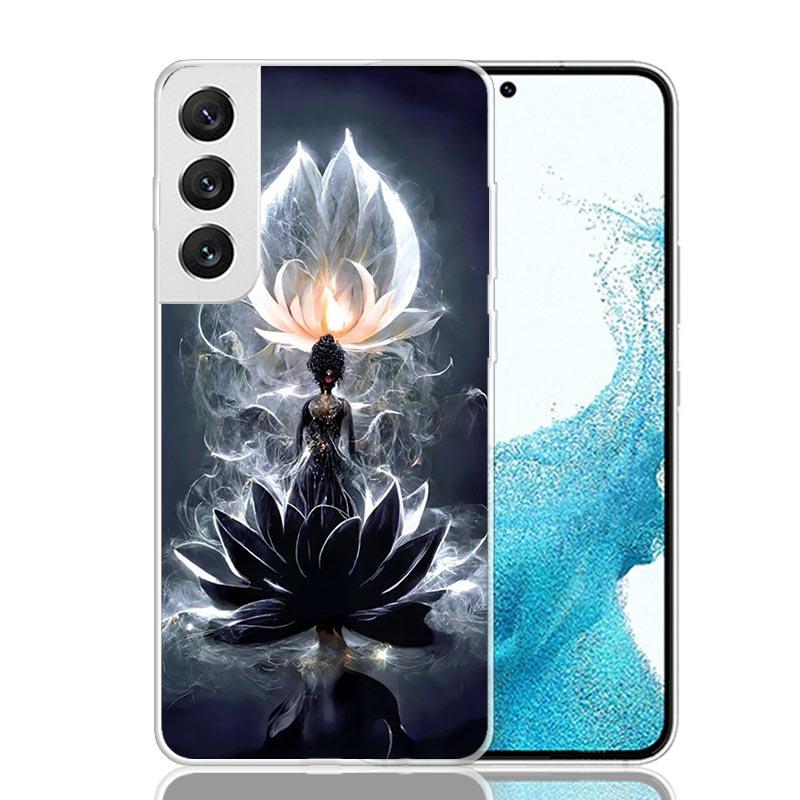 Buddhist Fire Lotus Phone Case For Samsung Galaxy S26 Ultra S23 S24 S25 Edge S20 FE S21 S22 Plus Soft Print Shell Cover Fundas G
