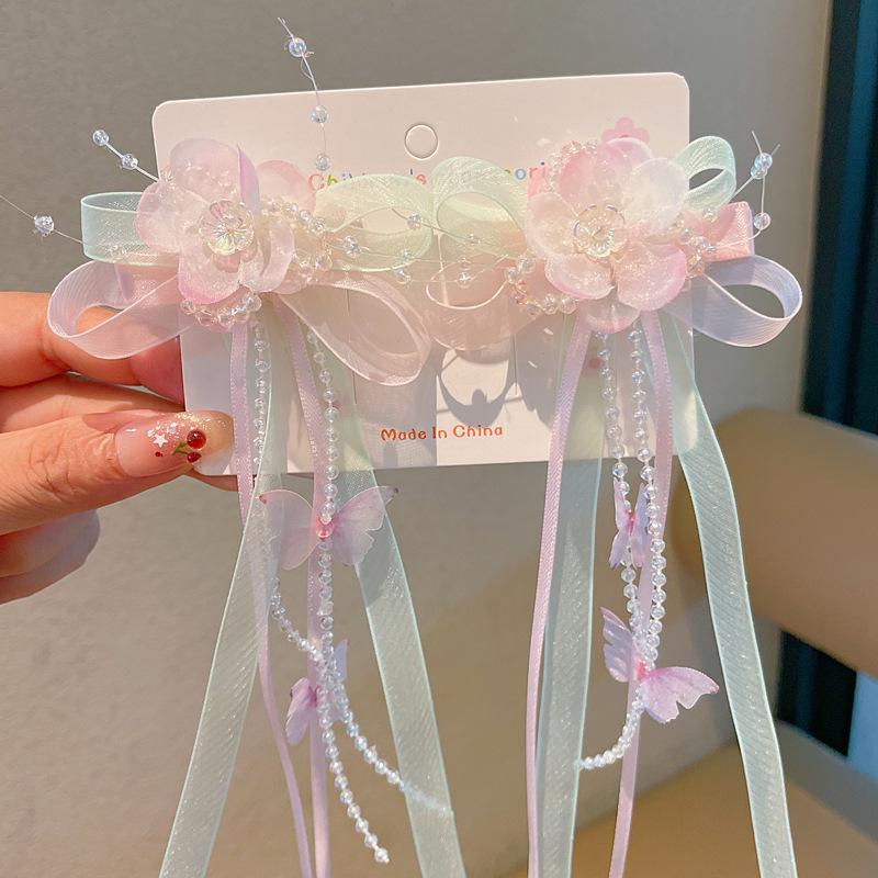 Chinese Style Hanfu Hairpin Set for Girls - Includes Hair Clips, Swaying Tassels, and Butterfly Accessories