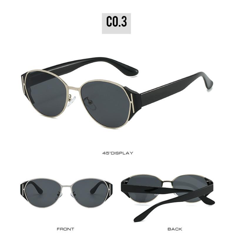 New High Quality Men Women Metal Frame Sunglasses Unisex Designer Fashion Sun Glasses Oval Unisex Stylish Eyewear Shades Uv400
