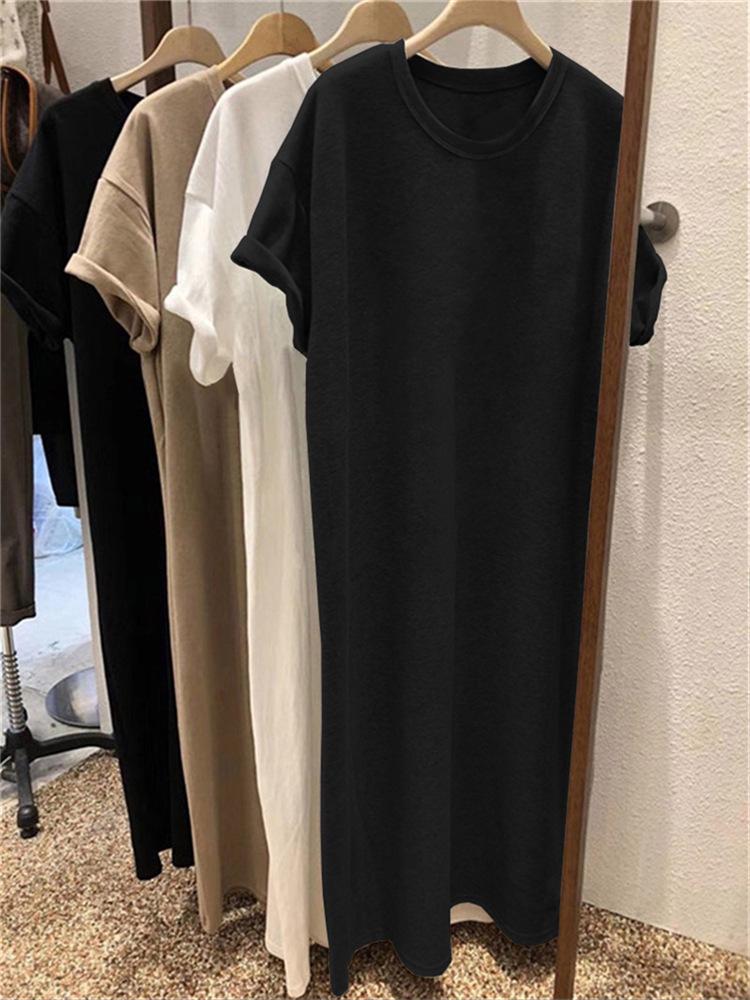 Robe d'été pour femme, style coréen, ample, mi-longue, au-dessus du genou, décontractée